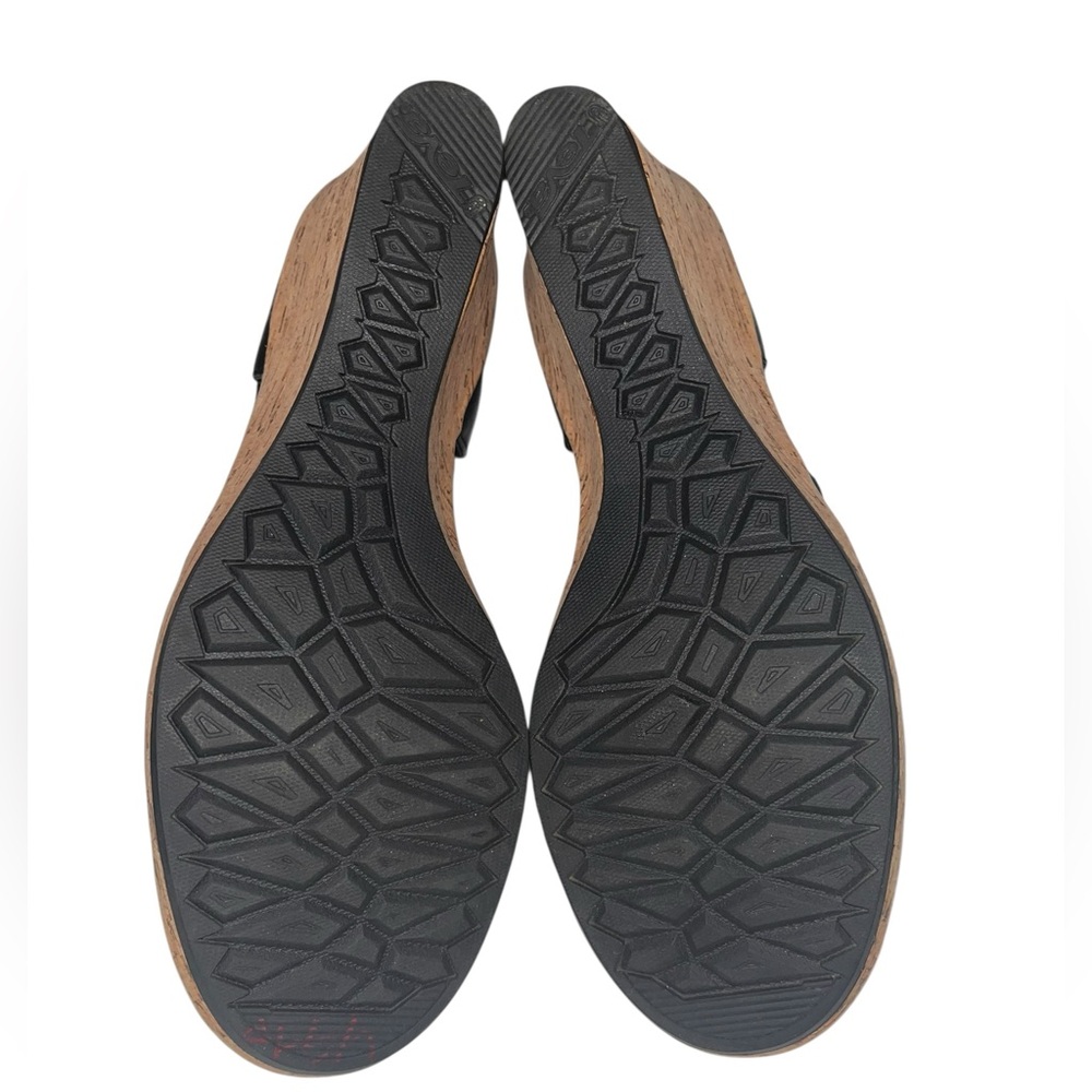 ⛰️🏝️Teva Riviera Wedge Strappy Black Leather Sandal Size 8 NWOB - Picture 6 of 9